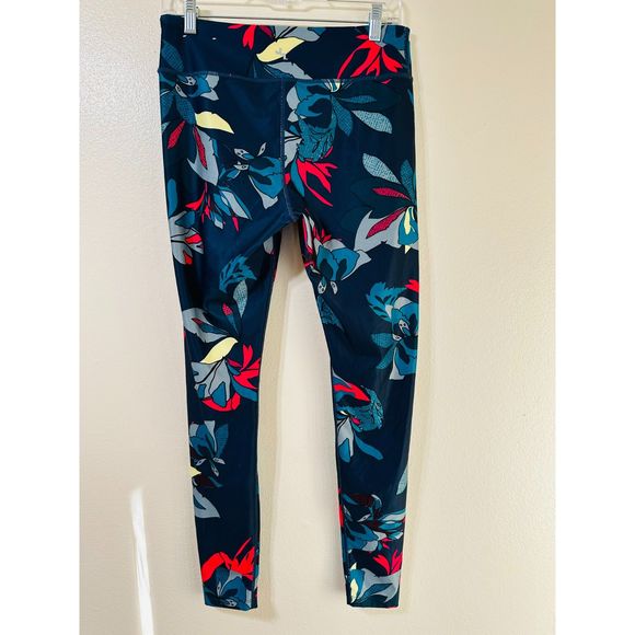 Joy Lab Women's Tropical Print Mid Rise Leggings, Size L - Picture 2 of 3